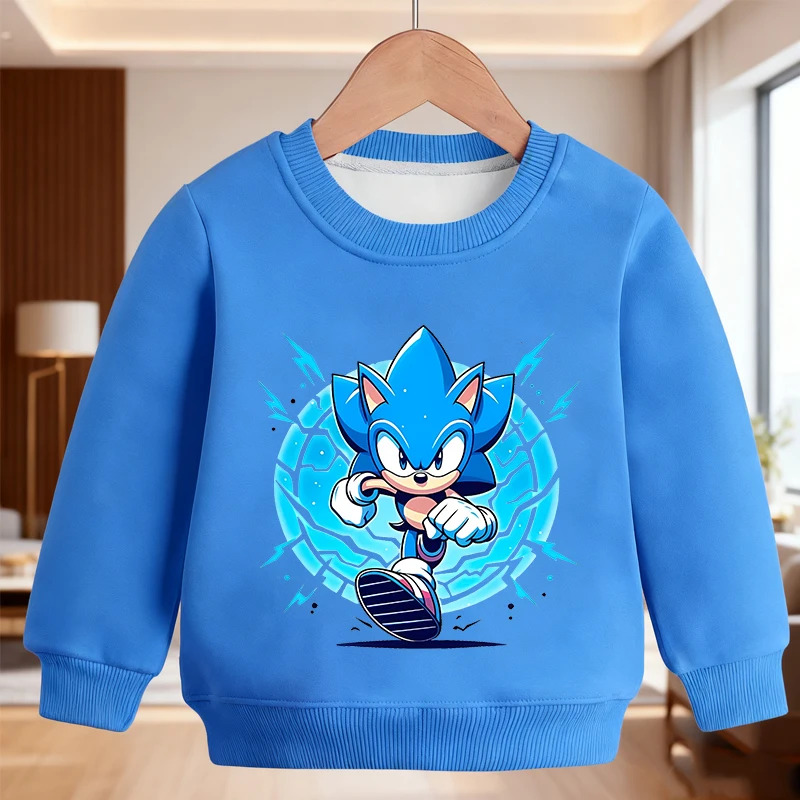

Soniced Lamb Fleece Sweatshirt Soft Comfortable Anime Printed Top Windproof Cold Proof Warm Clothing Children's Birthday Gift