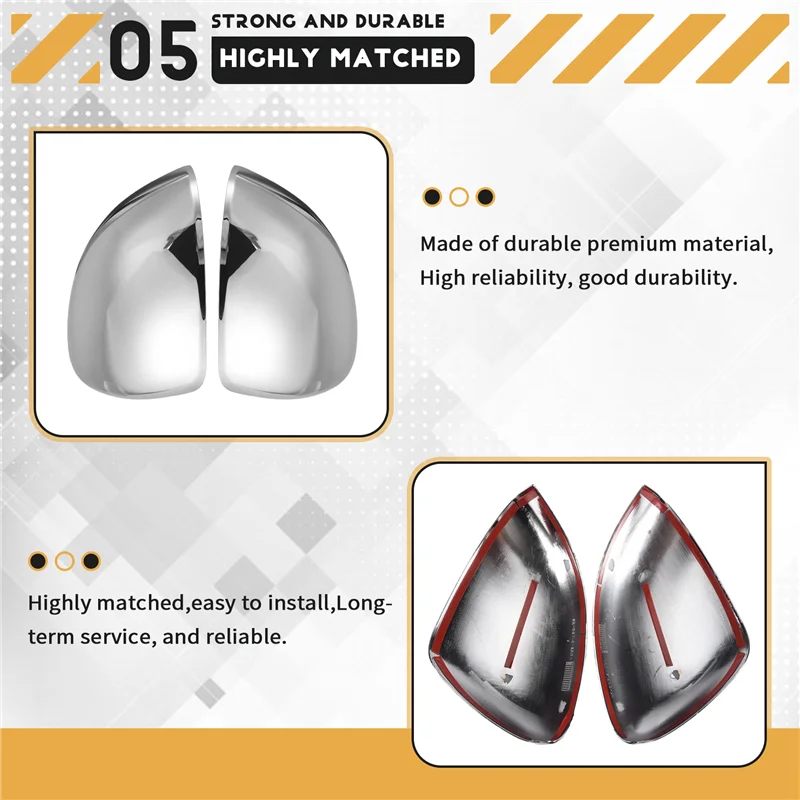 

R1-For FIAT 500X 2014 2015 2016 2017 2018 2019 Chrome Side Wing Fender Rearview Door Mirror Cap Trim Auto Cover Styling