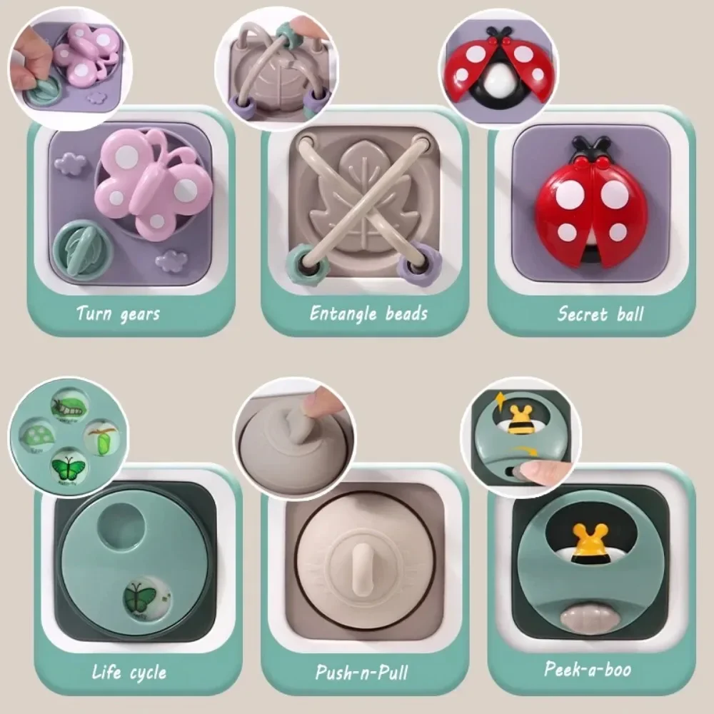 Tablica Manipulacyjna dla Maluchów Sensoryczna Tablica Edukacyjna Zabawki Antystresowe Wielofunkcyjna Tablica Podróżna Rozwijająca Motorykę Małą Zabawka Edukacyjna dla Dzieci