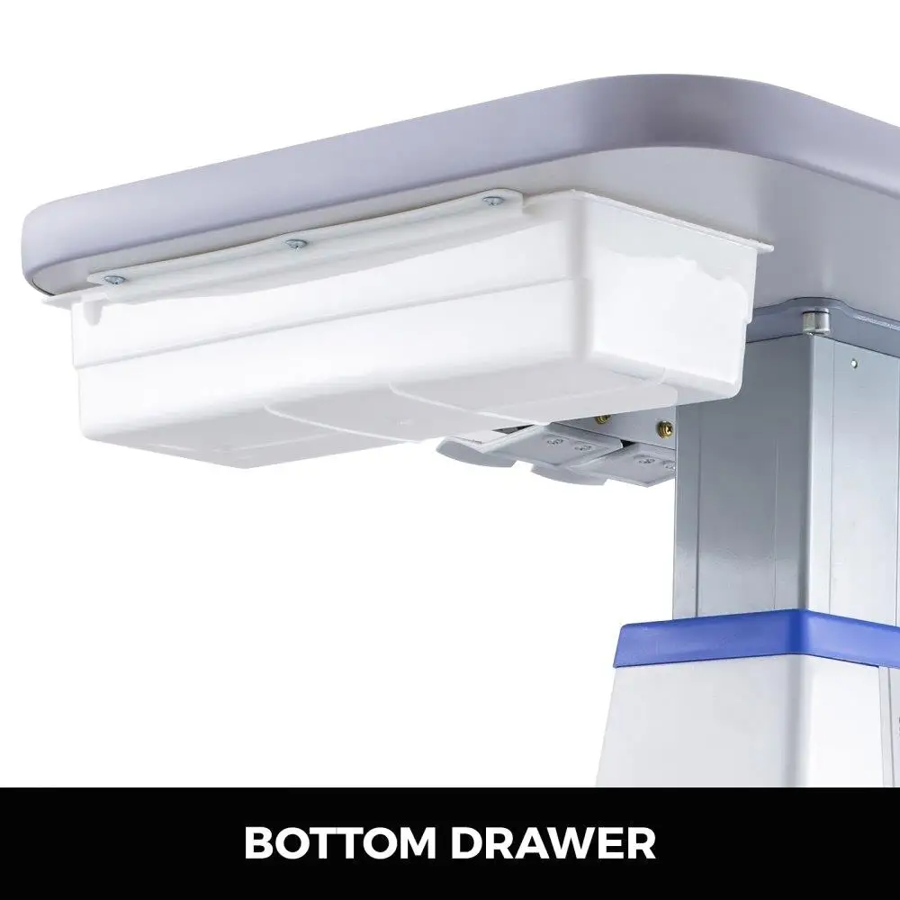 Motorized Adjustable Medical Cart for Dental and Optical Instruments Two Device Work Table 18.9x15.7 Inches