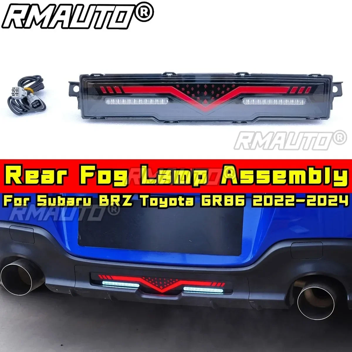 

For Subaru BRZ Toyota GR86 2022-2024 Body Kit Rear Fog Lamp Assembly Glossy Black Yize Navigation Light Car Accessories