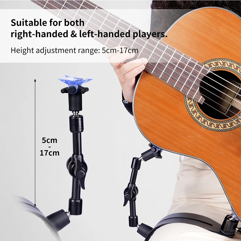 Guitto GGR-01 Professional Guitar Leg Rest Bracket, Aluminum Suction Cup Guitar Support