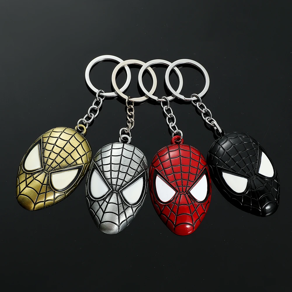 Marvel Keychain Superhero Spiderman Mask Pendant Keychain Fashion Accessories for Men Gifts view 2