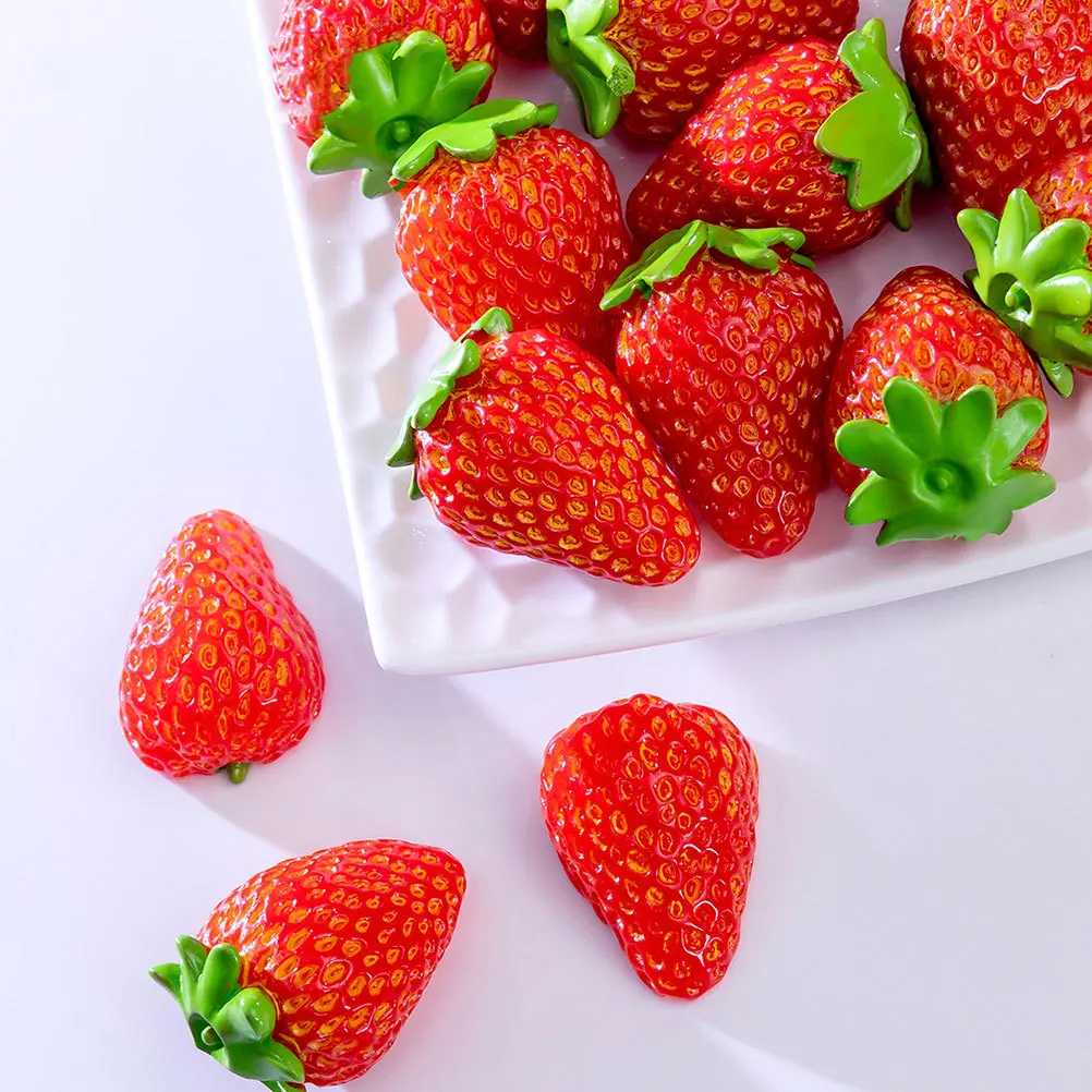 

12Pcs Faux Strawberry Decor Lifelike Artificial Fruits for Home Office Kitchen Decoration Mini Fake Fruit Bowl Centerpiece