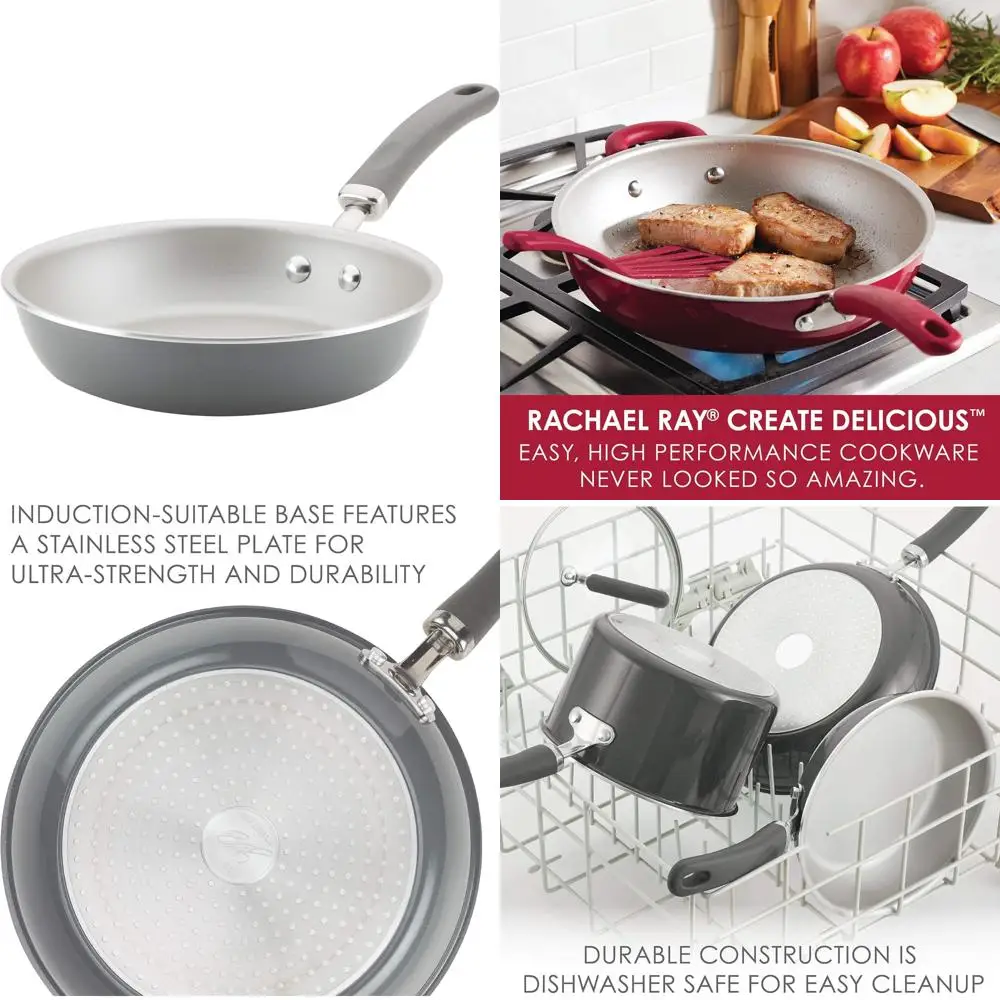 

Nonstick Frying Pan 9.5 Inch Gray Skillet for Delicious Deep Cooking