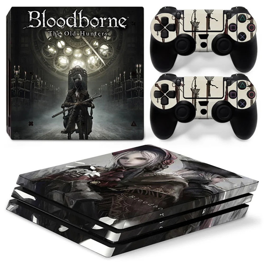 Bloodborne GAME PS4 Pro Skin Sticker Decal Cover per ps4 Pro Console e 2 controller skin Vinyl slim sticker Decal