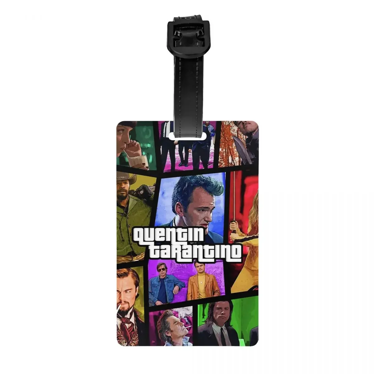 

Quentin Tarantino Movie Collage Luggage Tag Pulp Fiction Bill Travel Bag Suitcase Privacy Cover ID Label