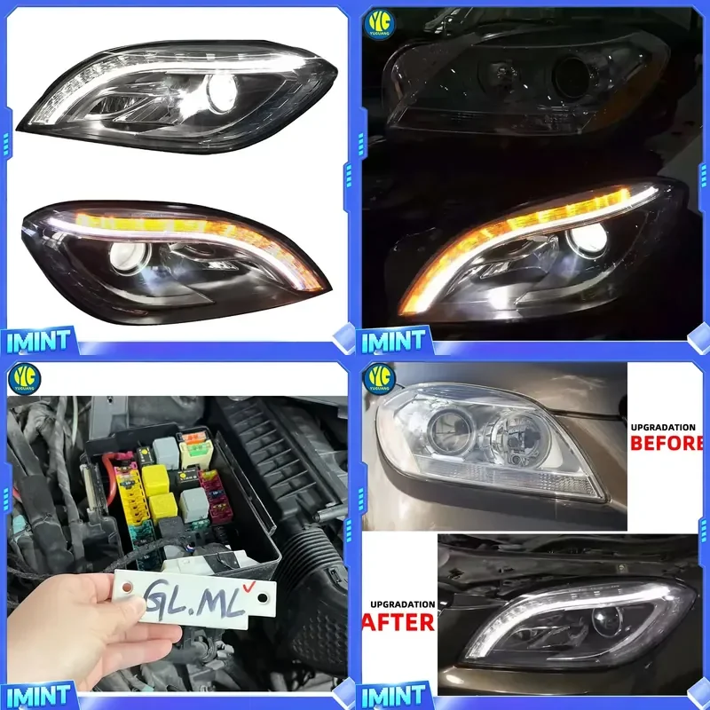 YU GUANG for ML W166 GL Headlights Front Head Light 2012 2015 Upgrade LED Headlamp ML350 ML300 AFS Auto Parts