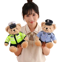 25/35cm Kawaii Police Bear Wear Clothes Plush Toys Super Soft Funny Dolls Cushion Decor Kids Girl Lover Boyfriend Birthday Gifts