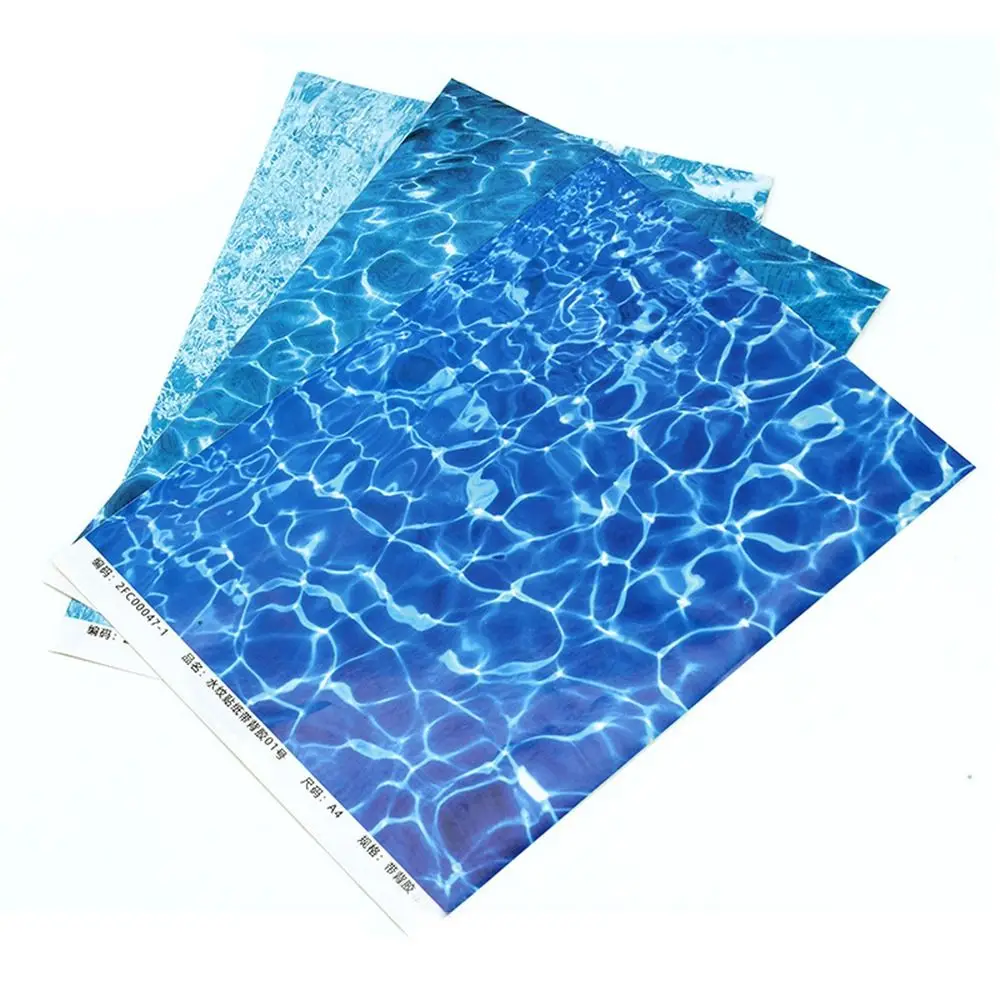 Paper Simulation Water Grain Sticker DIY Accessories Transparent Blue Water Landscaping Decal Ocean Rivers Sand Table Making