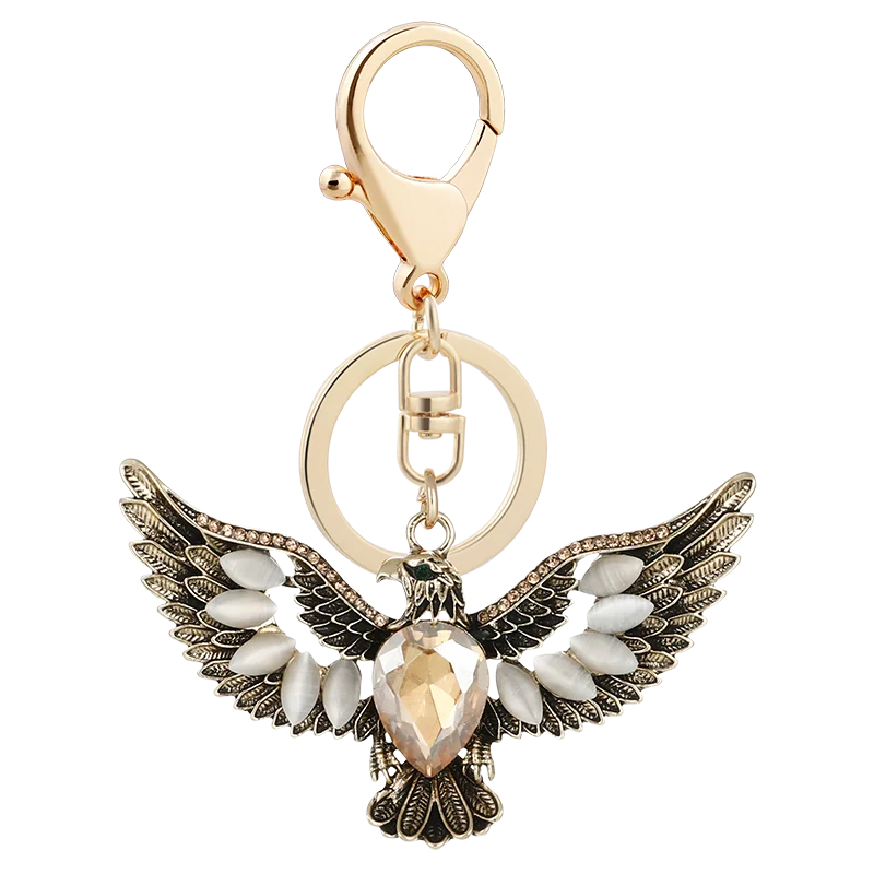 EASYA Wings Eagle Classical Keychain Women's Luxury Charm Jewelry Vintage Inlaid Gemstone Bag Decorative Buckle Key Chains