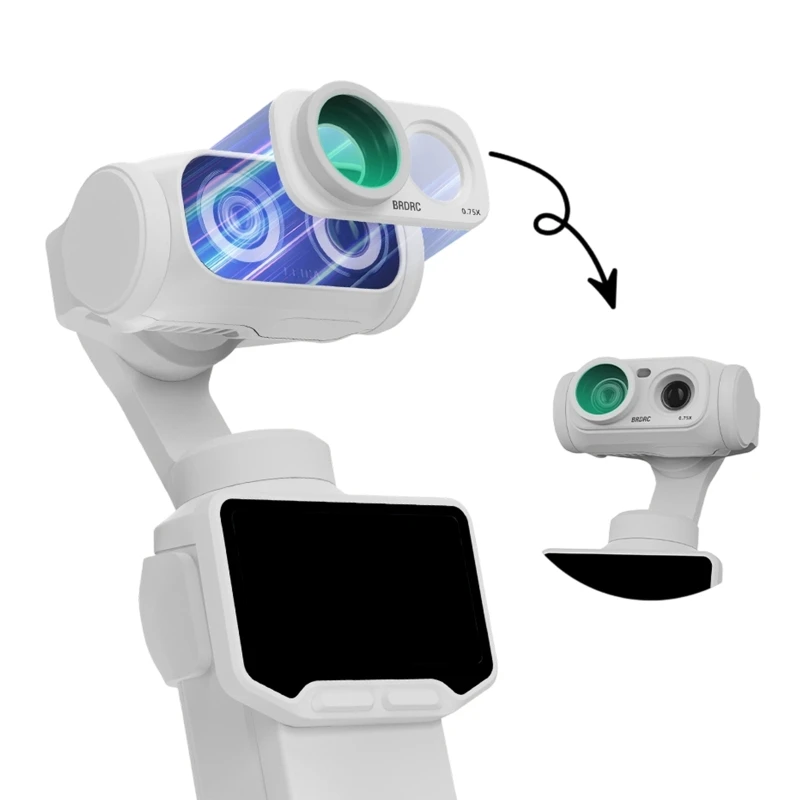 0.75x Camera Lens Attachment with a 115-Degree Field of View, Installation, Aluminum Frame, and Multilayer Coated H8WD