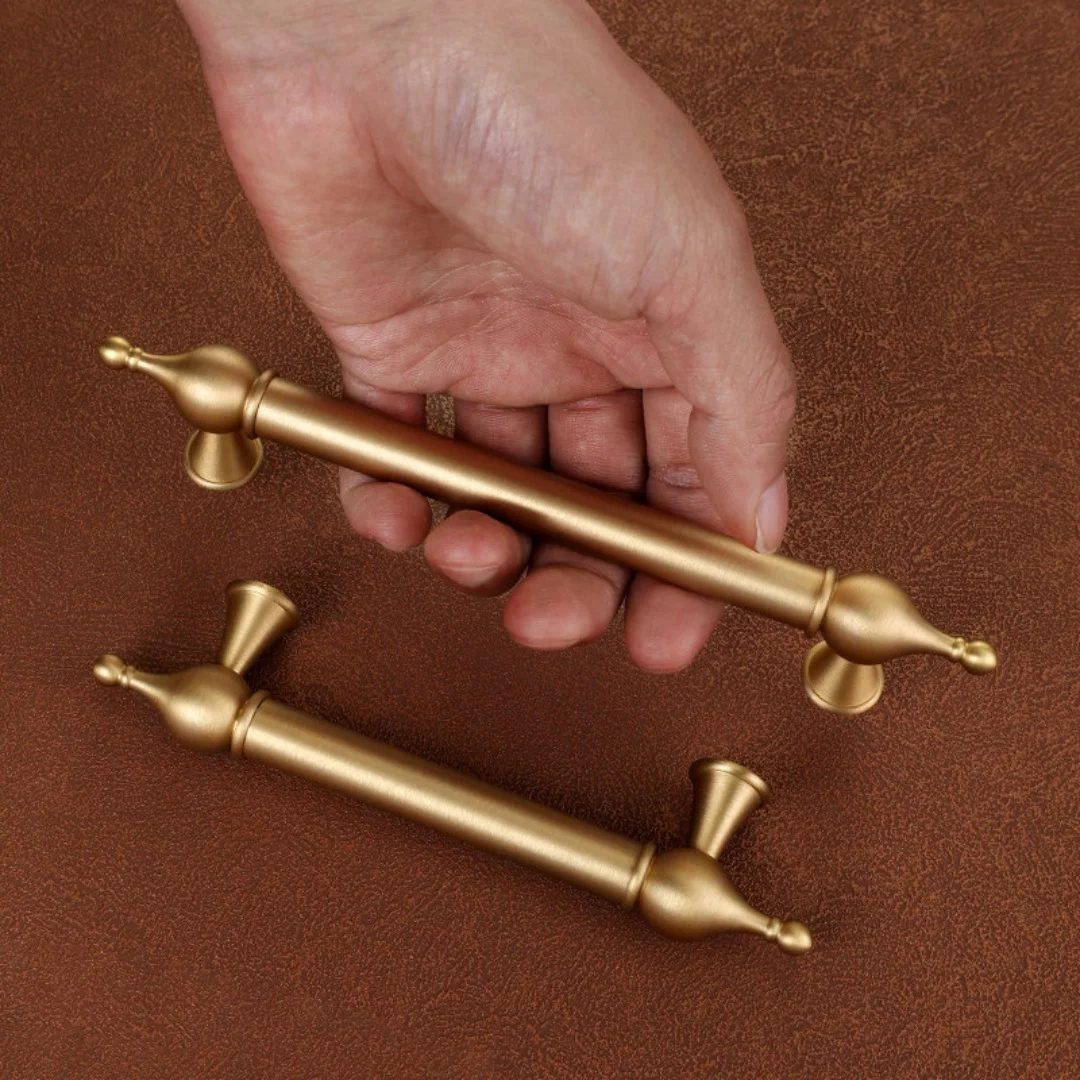 96 128 160 224 320mm Solid Brass Wardrobe Cupboard Door Handle Pure Copper Bronze Darwer Kitchen Cabinet Dresser Knob Pull