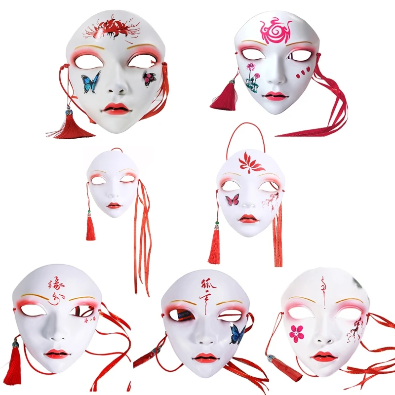 Beauty Mask Halloween Mask Costume Adult Female Masks For Women Full Face Chinese Style Hand-painted Decor Masquera Dropshipping