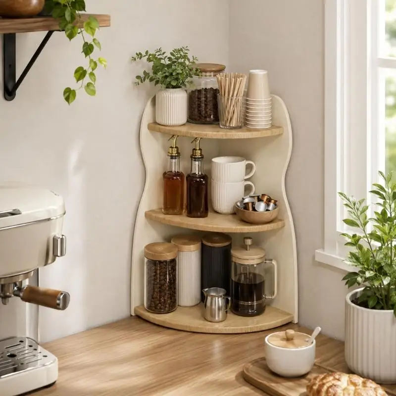 Counter Shelf Storage Rack for Kitchen Counter, 3 Level Shelf for Bathroom Counter Bottles and Small Daily Items A2BB