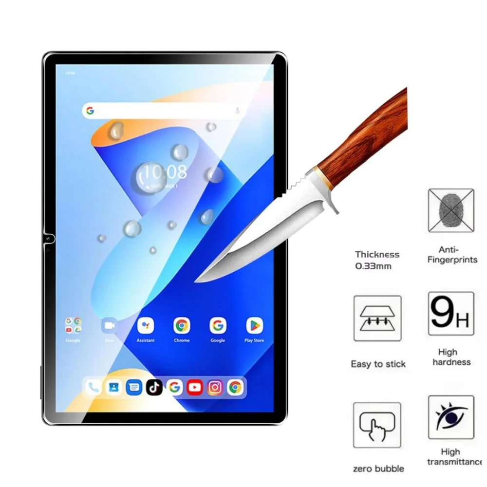 2 Pack Glass Films for Teclast M50Plus M50HD M50 Pro Mini Tempered Glass Screen Protector 9H Hardness HD Clear Scratch Resistant