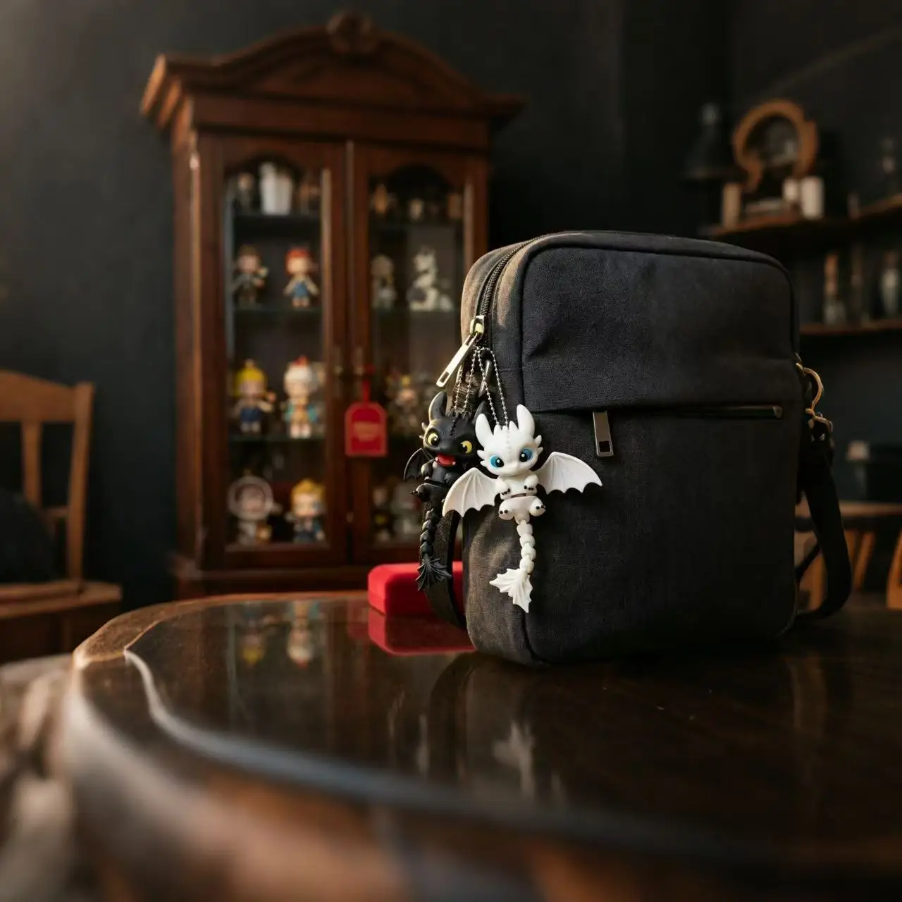 Toothless 3D Printed Keychain Ornament Backpack Charm Cartoon Fun Toy with Movable Tail, Holiday Gift for Friends view 6