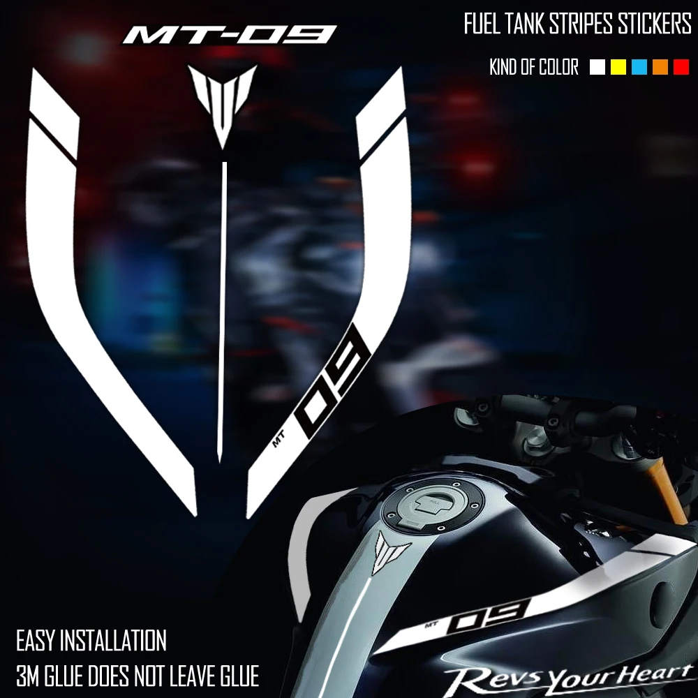 

NEW 3M Motorcycle Sticker Racing MT-09 Fuel Tank Decals Logo Accessories Waterproof For Mt09 Mt 09 mt-09