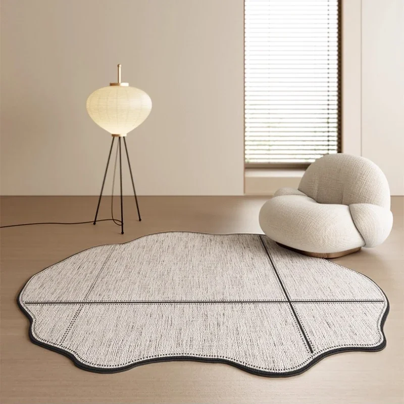 Irregular Shape Living Room Decoration Carpet Cream Style Rugs for Bedroom Fluffy Soft Lounge Floor Mat Thick Plush Bedside Rug