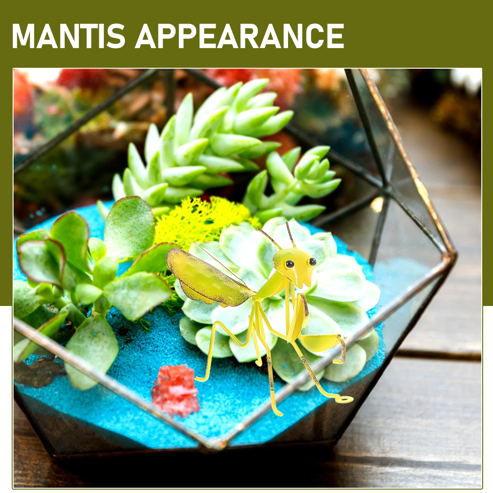 

3Pcs Mantis Shape Pendant Wall Craft Decor Indoor Outdoor Garden Balcony Adornment Mantis Shape Pendant Yard Adornment