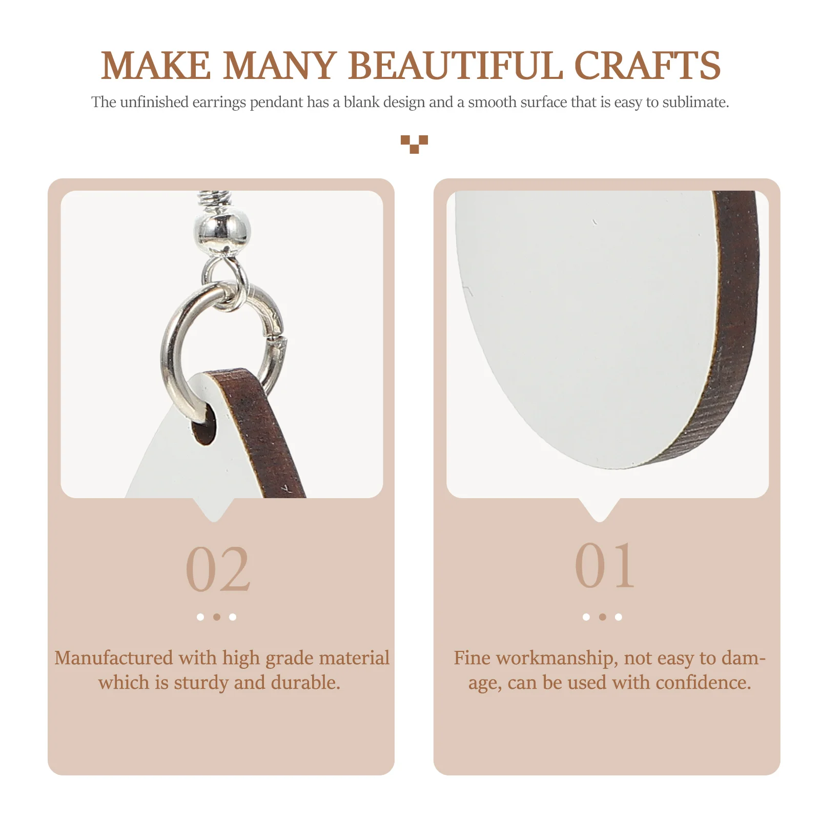 

Wooden Sublimation Earrings Blanks Durable Hooks Craft Accessories Jewelry Making Gifts Earring Pendants diy supply earring