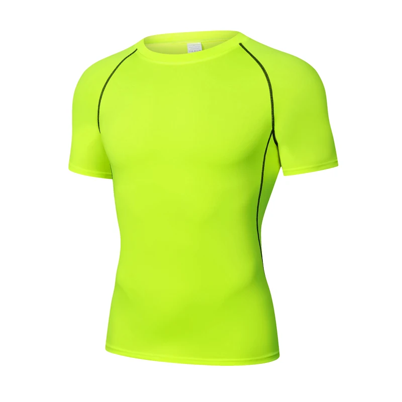 Men Compression White T-Shirts Short Sleeve Tops Tees Casual Gym T Shirt Man Quick Dry Football T Shirts Sportswear Male Clothes image 2