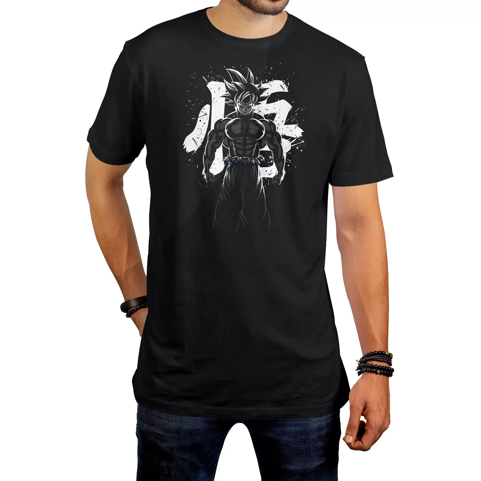 

Men's Goku Dragon Ball Z Kamehameha Large Black Short Sleeve T Shirt Super Saiyan Summer Cotton Women Tops Tee Streetwear Casual
