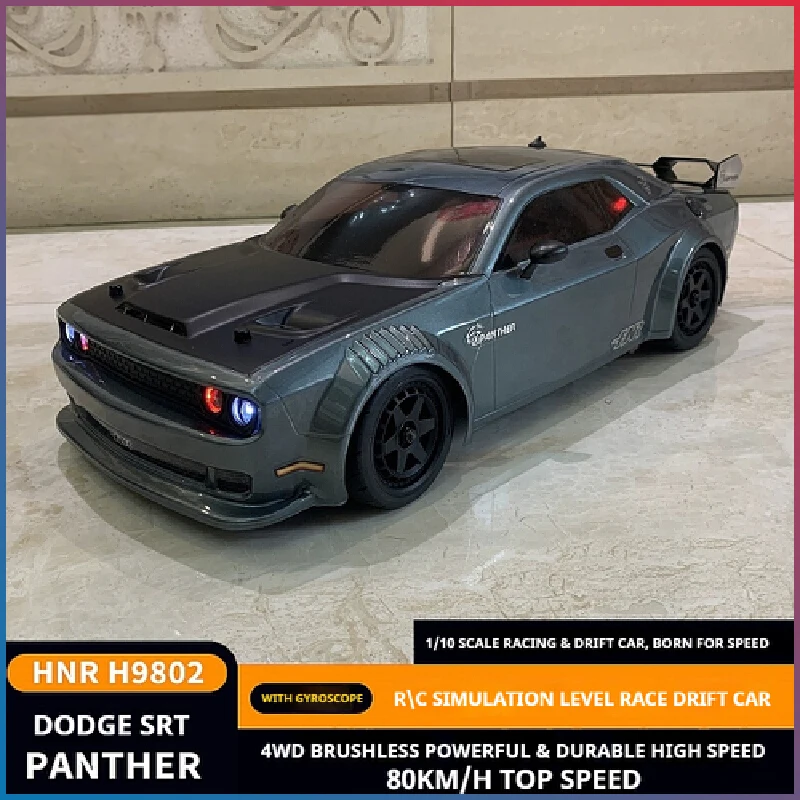 HNR RC Cars H9802 1/10 Scale Dodge SRT 4WD Brushless Electric High Speed RC Car Model Racing Drift Car Children's Christmas Gift