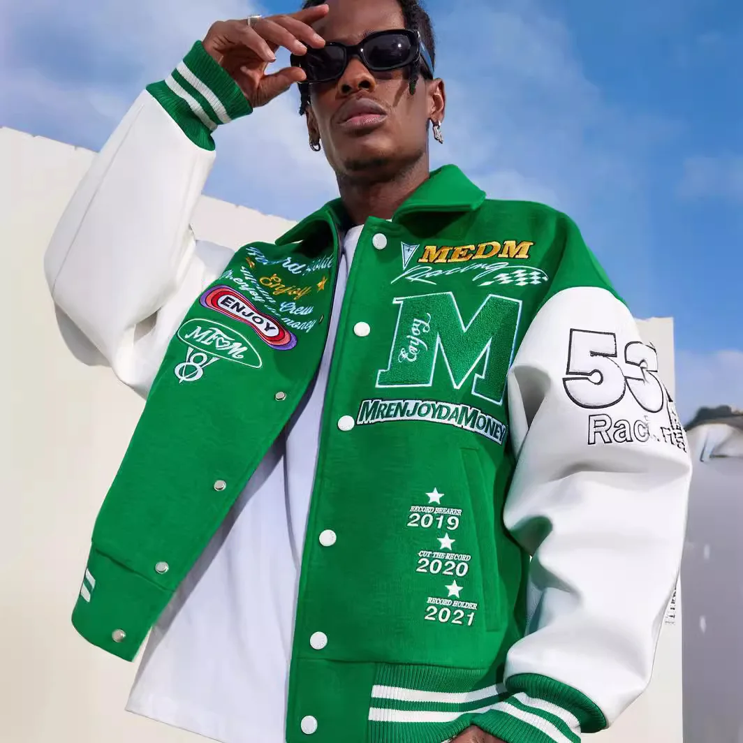 Baseball Coat Embroidery Design Streetwear Outerwears Autumn Men Women Jackets with Pocket Outdoor Clothes