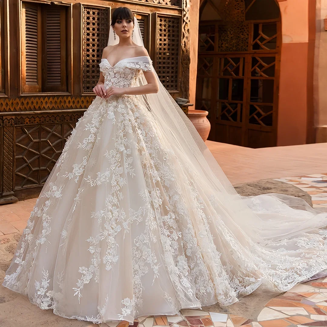 فستان زفاف طويل على شكل حرف a من Onelife مع سترة قابلة للانفصال ورقبة عالية مزين بالدانتيل وأكمام طويلة مخصصة فستان زفاف فيستدو