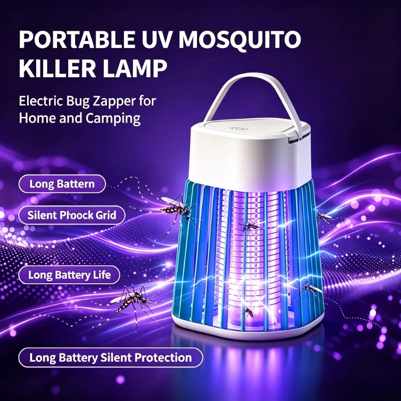 Outdoor Camping Bug Zapper - Portable Electric Bug Zapper UV Light
