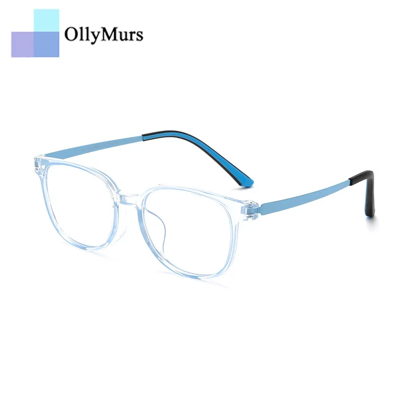 نظارات OLLYMURS خفيفة للغاية ومرنة TR90 من التيتانيوم النقي للأطفال إطار نظارات طبية مستدير كلاسيكي للأولاد والبنات