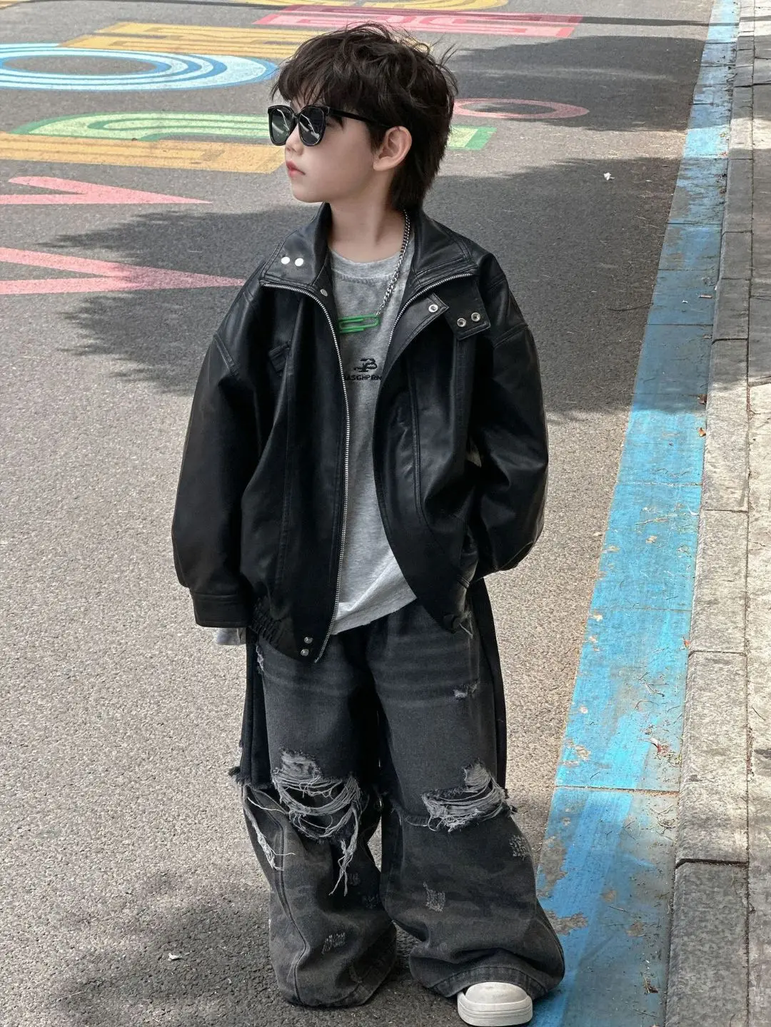 Spring Autumn Boys Leather Jackets For 3-12 Years New Classics Handsome Baby Girls Pu Outerwear Kids Clothing Zipper Fly Coats
