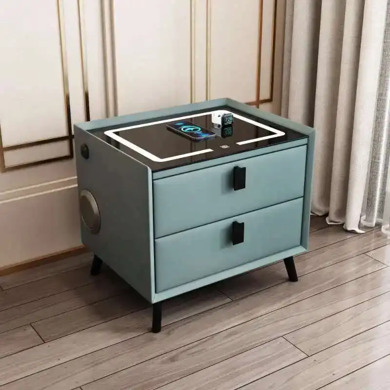 

Dressers Bedroom Bedside Table Mobile Wooden Smart Living Room Nightstand Coffee Nordic Mesa De Noche Household Furniture ZLXP