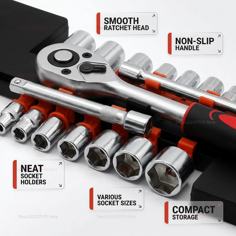 12피스 자동차 소켓 세트(1/4인치 퀵 래칫 렌치, - Hand Tools Maintenance Workshop 리뷰 및 가격