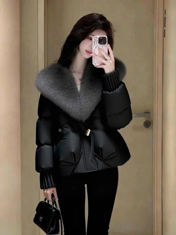 

Ele Bla Cotton Jaet Women's Lightweight Faionable ort Sle Winter Outerwear Korean Loose Fit Long Sve Zipper