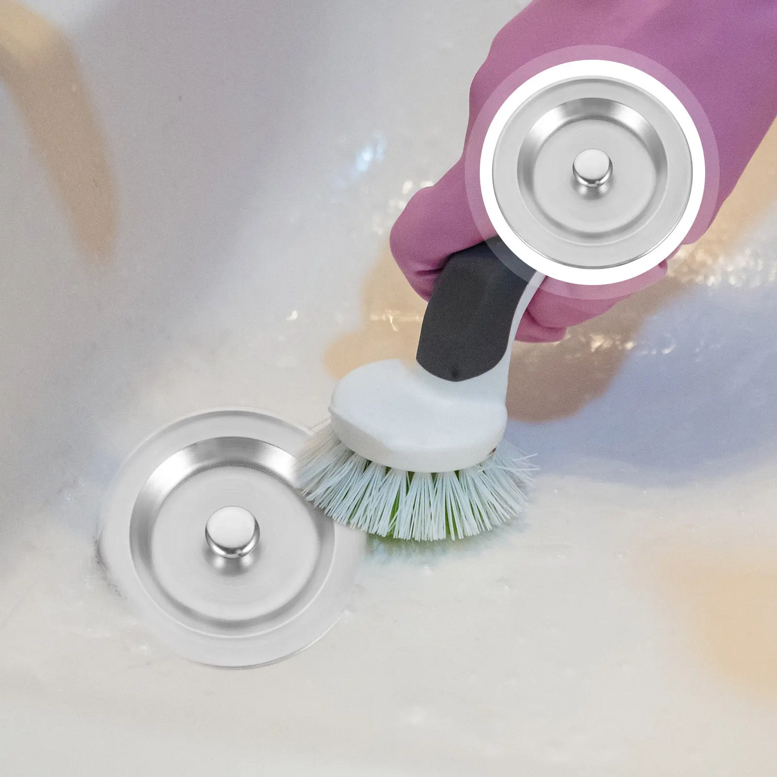 2Pcs Heavy Duty Stainless Steel Drain Plug with Leak Proof Silicone Ring for Kitchen and Bathroom Sink Use Drain Plug