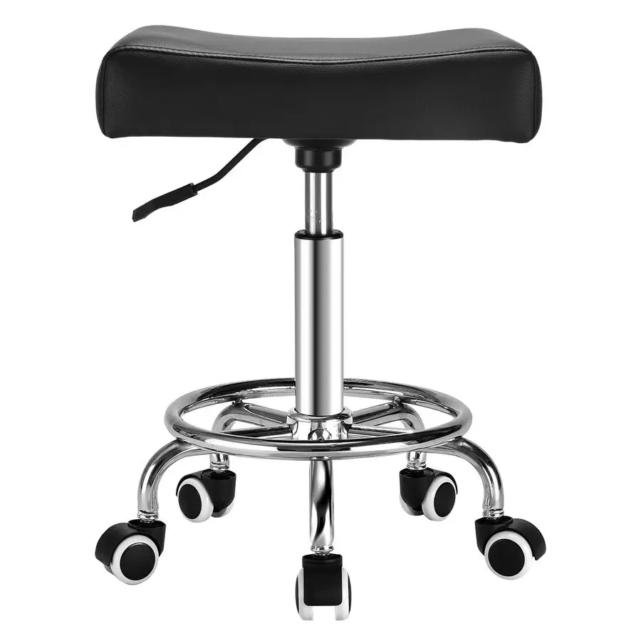 

Salon Rolling Stool 300lbs Weight CapacityAdjustable Swivel Stool With WheelPu Leahter Comfortable Cutting Stools For Salon Tat