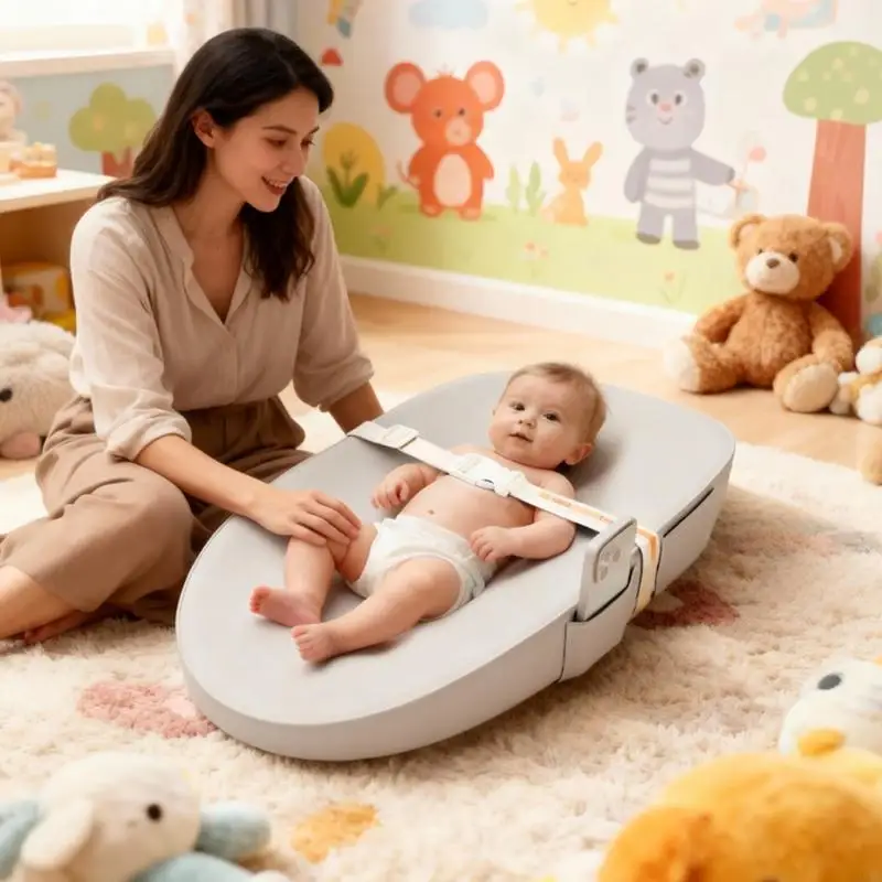 Không trơn trượt Tấm lót thay tã cho trẻ sơ sinh với các tính năng an toàn PU chống thấm dày Bọt đệm Tấm lót thay tã nhỏ Quà