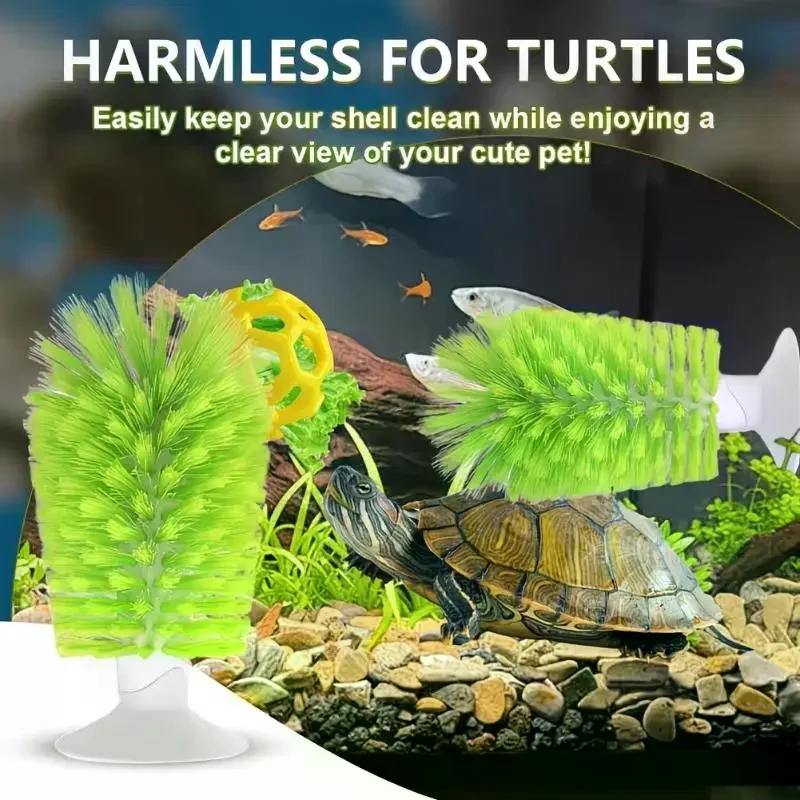 Turtle Brush Scrubber Sucker Shell Cleaning Tank Decorations Feeding Ball Aquarium Ornaments view 4