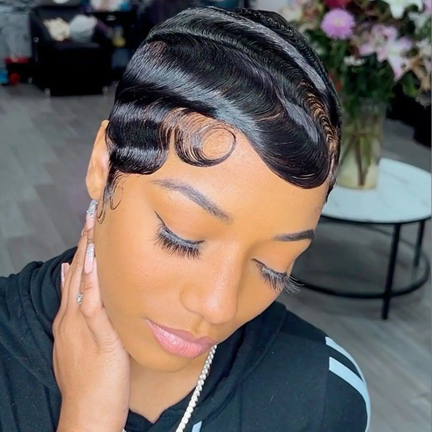 Short Curly Pixie C… - image