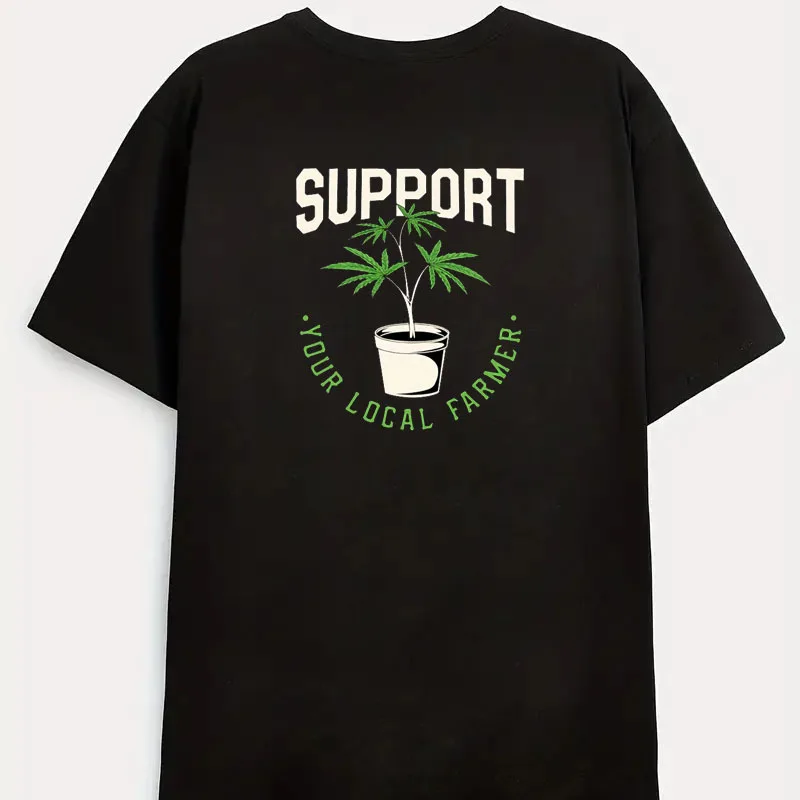 Support Your Local Farmer Botanical Heat Transfer Sticker Iron-On Decals for Clothes T-Shirt Making Women's T-shirts for Summer