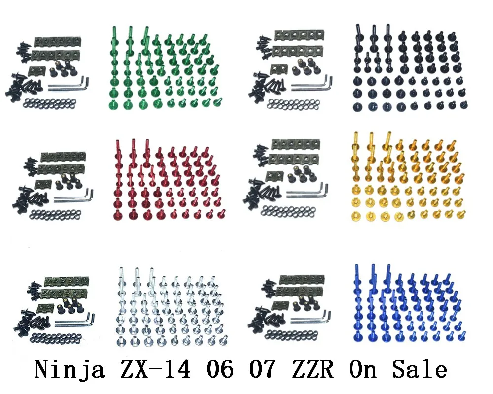 

CNC Complete Fairing Bolts Bodywork Screws Nuts Kit Fit For Kawasaki Ninja ZX-14 06 07 ZZR On Sale