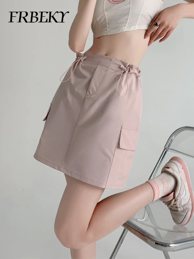 Falda de medio cuerpo ajustada a la cadera, ropa de trabajo, cintura alta, línea A, Color sólido, estilo coreano, Harajuku, novedad de verano