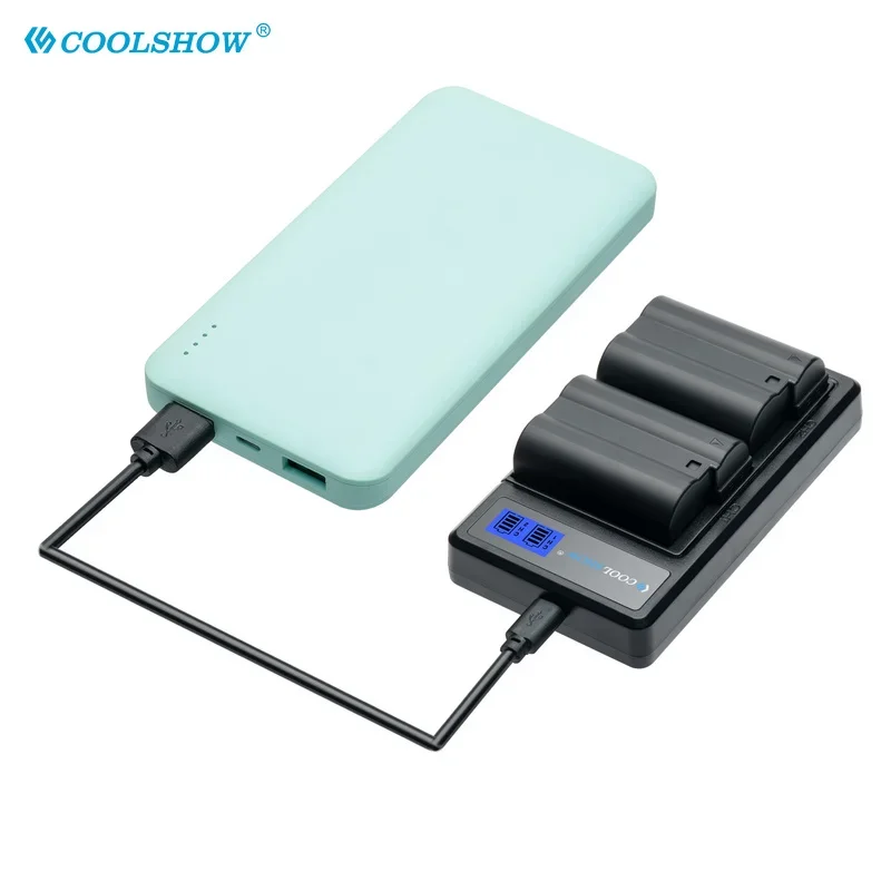 EN-EL15 EN EL15 LCD Dual USBCharger para Nikon D600 D610 D600E D800 D800E D810 D7000 D7100 D750 V1 ENEL15 cargador de batería
