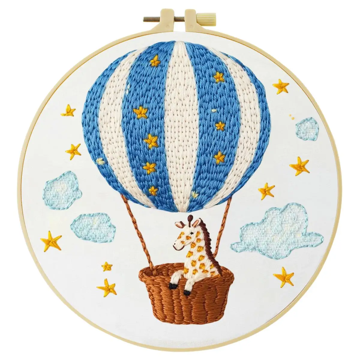 1 Stück 20X20CM/15X15CM 7,87/6,3 Zoll Heißluftballon Stickerei Starter-Kit DIY-Kit DIY-Stickerei-Set für Anfänger – Detail 3