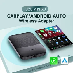 Kablosuz Carplay Mini 6.0 küçük kutu kablosuz Android oto adaptör fiş ve oynamak için Dongle Bluetooth WiFi Ford Toyota Volkswagen