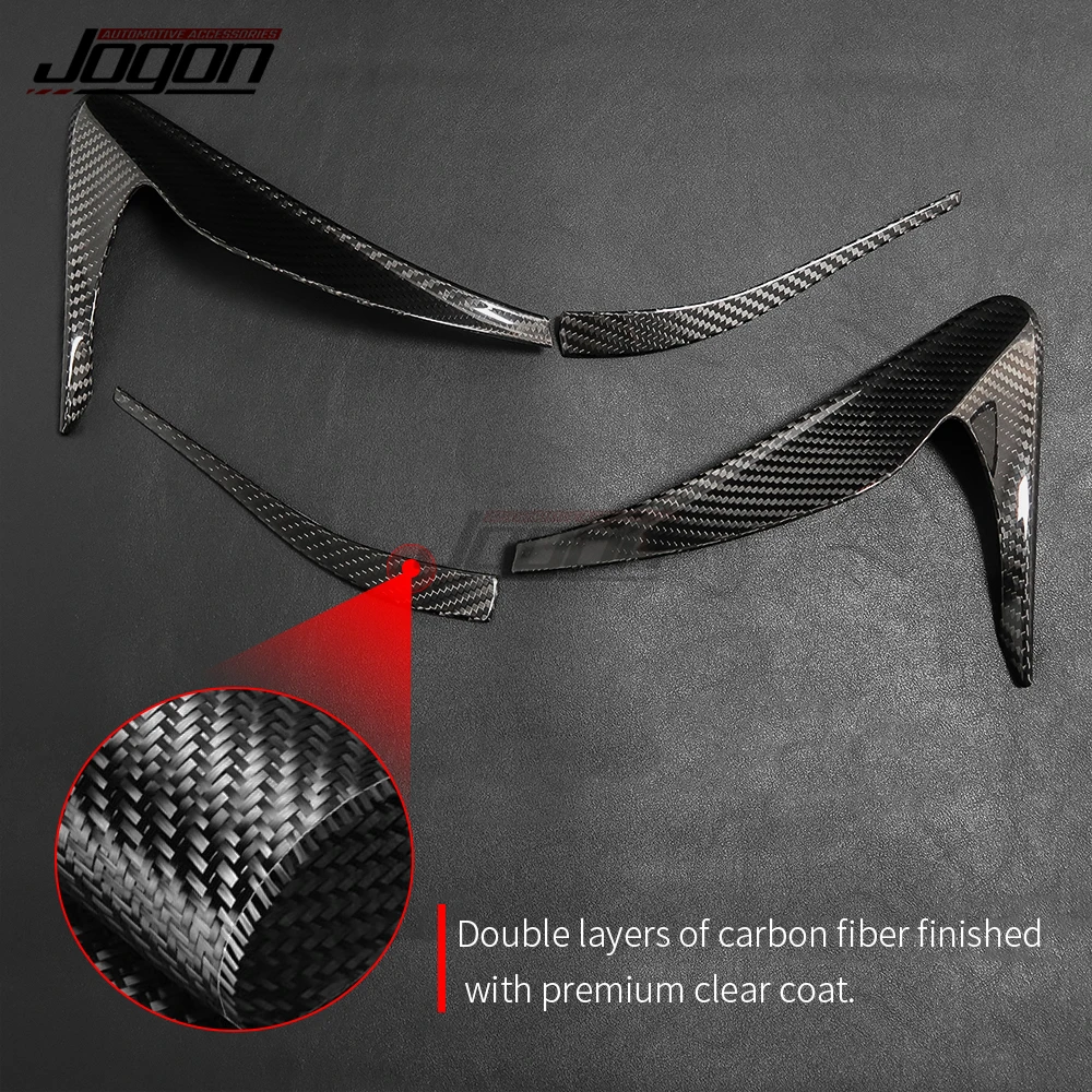 JOGON Real Carbon Fiber Car Front Headlight Eyebrow Eyelid Headlamp Cover Trim For Lexus IS 200 300 250 200t 2013 2014 2015 2016