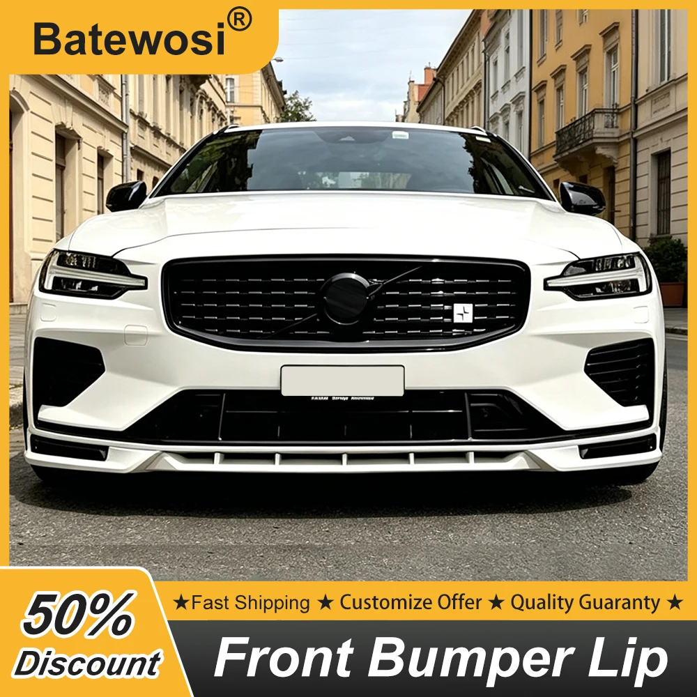 

For Volvo S60 V60 2020-2025 Front Bumper Lip Chin Diffuser Splitter Bodykit 3Pcs/Set Painted Varied Color Exterior Accessories