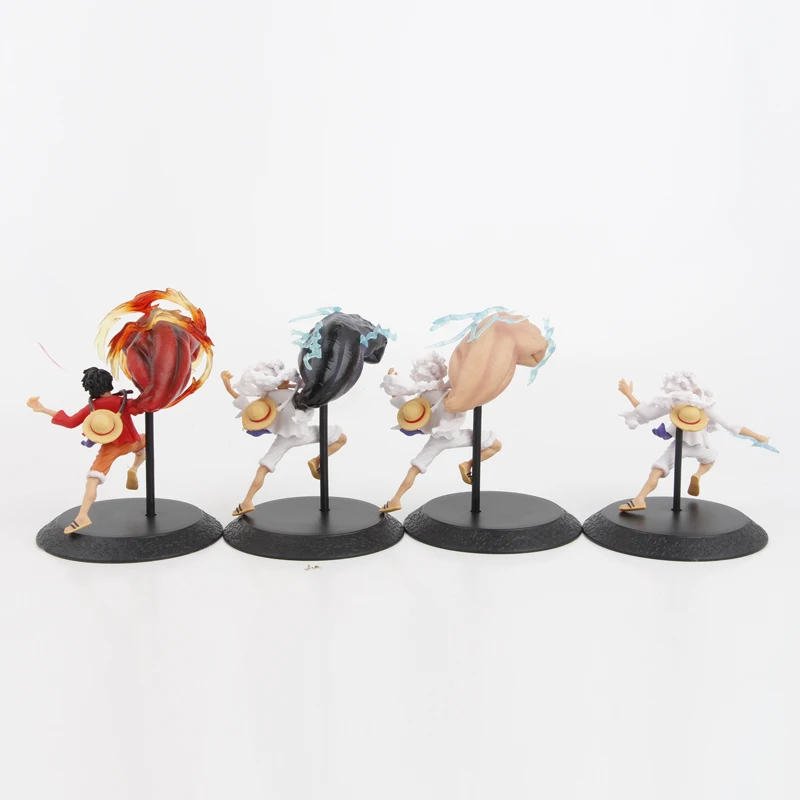 4pcs/set One Piece Nika Luffy  Figures Pvc Model Toys 6.5-10cm